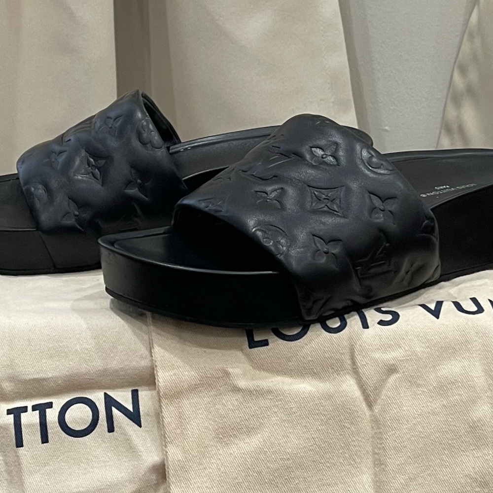 Louis Vuitton Leather Platform Slides